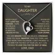 To my Daughter - Forever Love Necklace - Silver