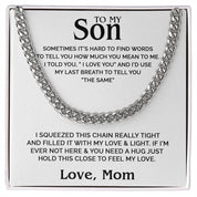 To my Son - Cuban Chain Necklace - Silver