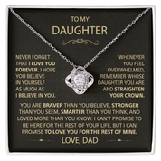 To my Daughter - Love Knot Necklace - Silver
