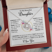 To my Beautiful Daughter - Love Knot Necklace - Silver Luxury Box