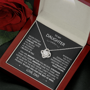 To my Daughter - Love Knot Necklace - Silver Luxury Box