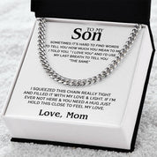 To my Son - Cuban Chain Necklace - Silver detail