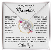 To my Beautiful Daughter - Love Knot Necklace - Silver