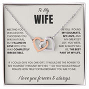 To my Wife - Connected Hearts Necklace - Silver