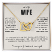 To my Wife - Connected Hearts Necklace - Gold