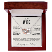 To my Wife - Connected Hearts Necklace - Silver in luxury box