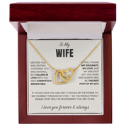 To my Wife - Connected Hearts Necklace - Gold detail 2