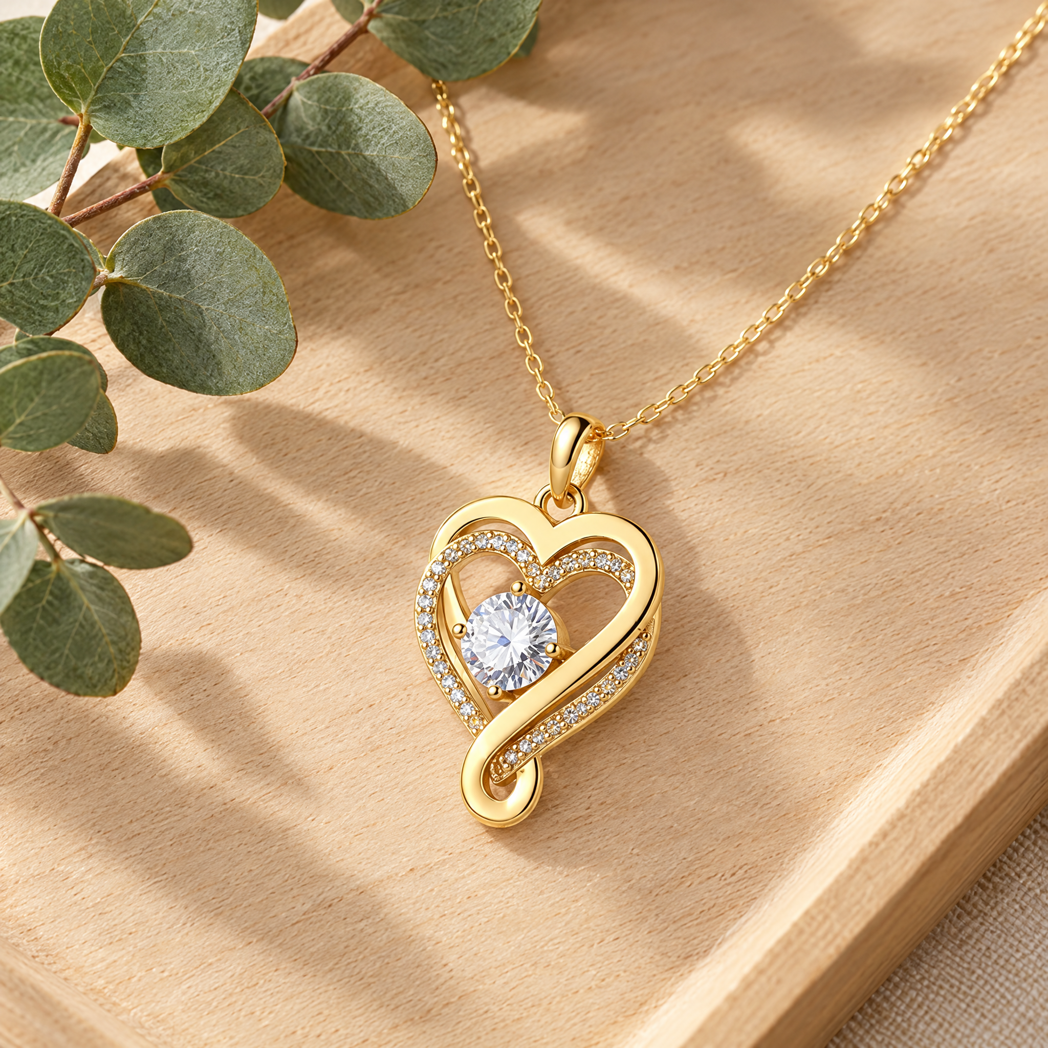 To my Love - Love Interlocked Hearts Necklace