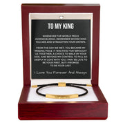 To My King - Braided Bar Bracelet