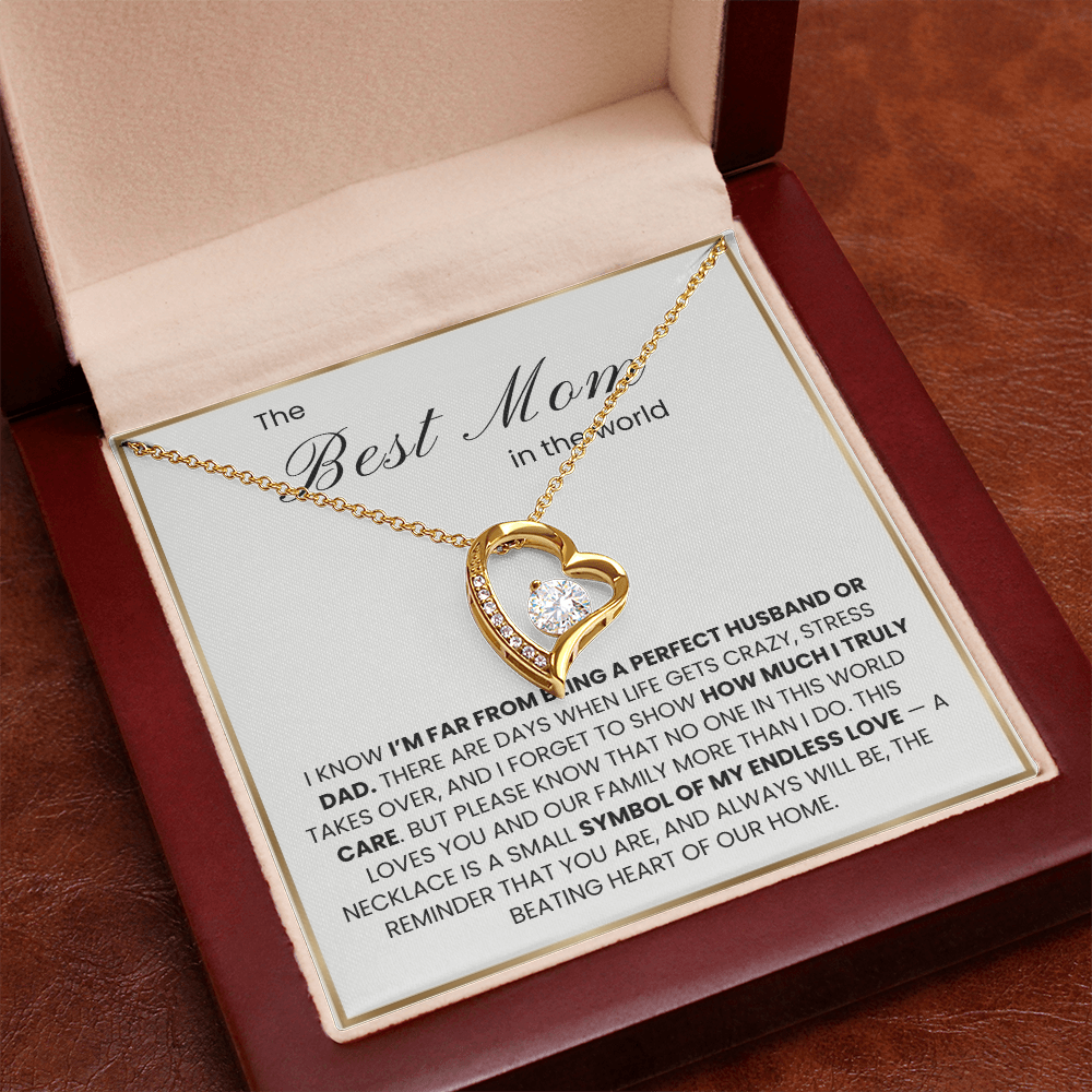 The Best Mom in the World - Heart Necklace