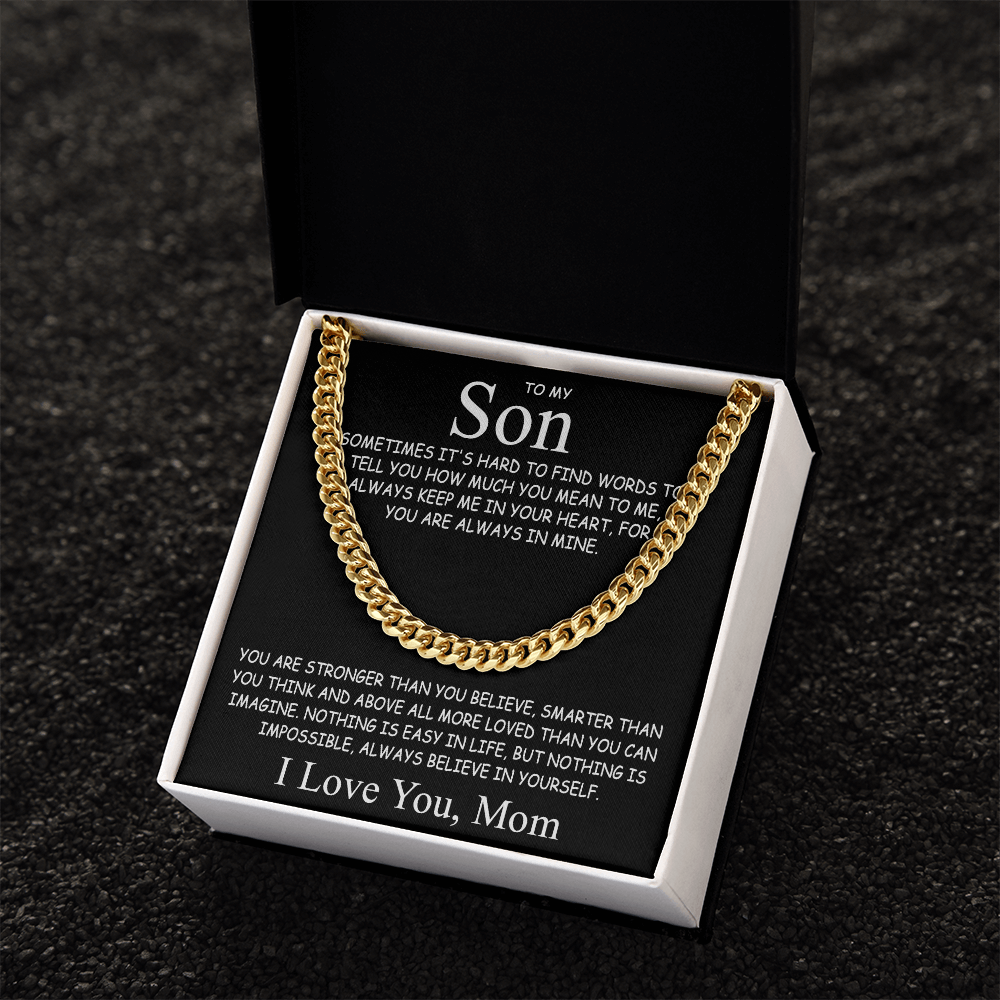 To my Son - Cuban Chain Necklace