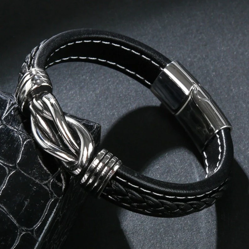 To my Son - Love Knot Leather Bracelet
