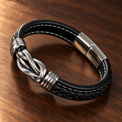 To my Son - Love Knot Leather Bracelet