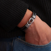 To my Son - Love Knot Leather Bracelet