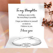 To my Daughter - Infinity Heart Bangle Bracelet
