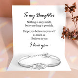 To my Daughter - Infinity Heart Bangle Bracelet