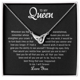 To my Queen - Love Interlocked Hearts Necklace