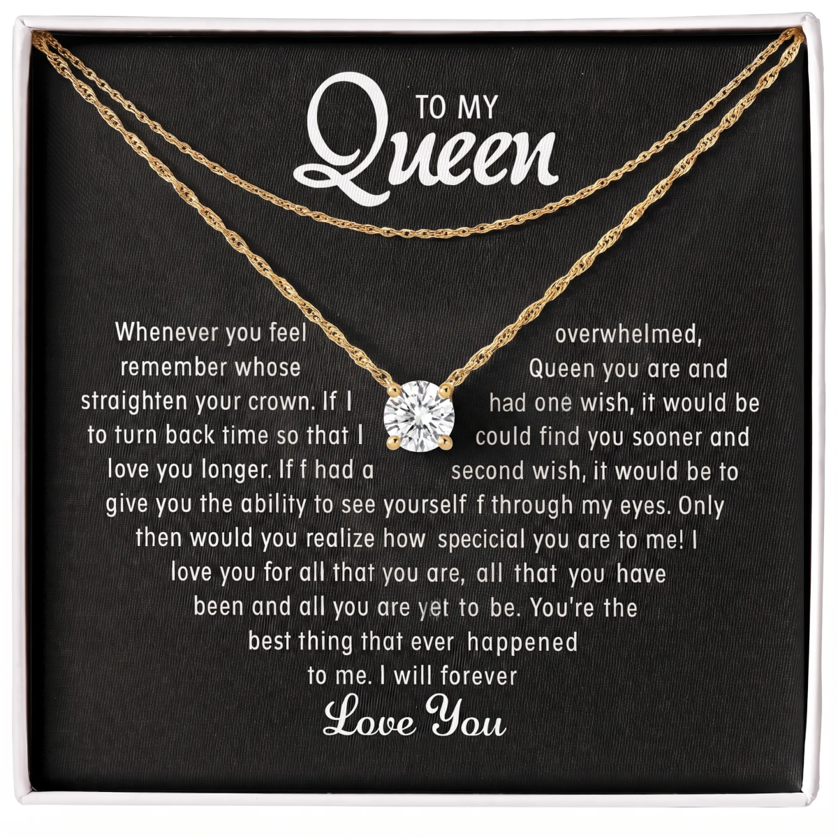 To my Queen - Solitaire Necklace