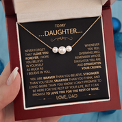 To my Daughter - Pearl Trio Necklace