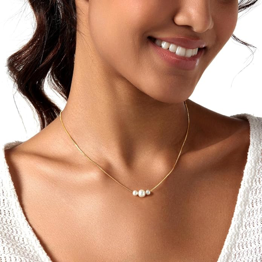 To my Daughter - Pearl Trio Necklace