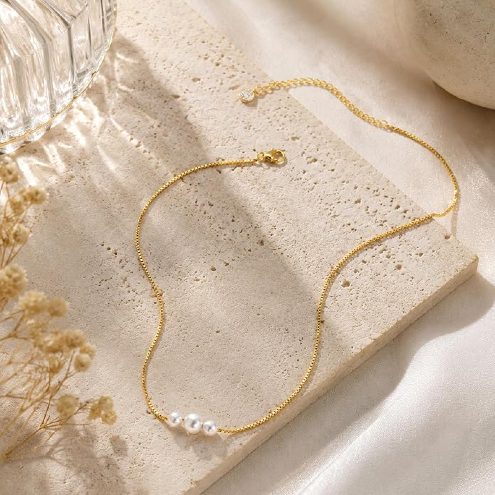 To my Daughter - Pearl Trio Necklace