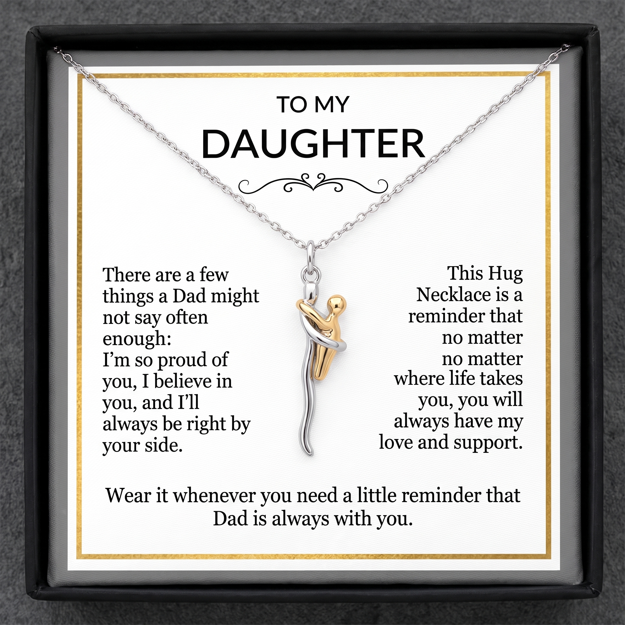 To my Daughter - Hug Necklace