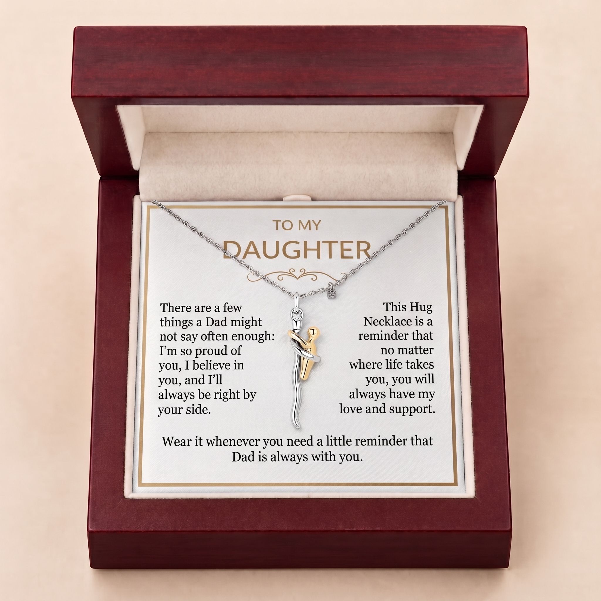 To my Daughter - Hug Necklace