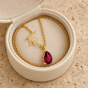 Name & Birthstone Charm Necklace