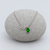 Name & Birthstone Charm Necklace
