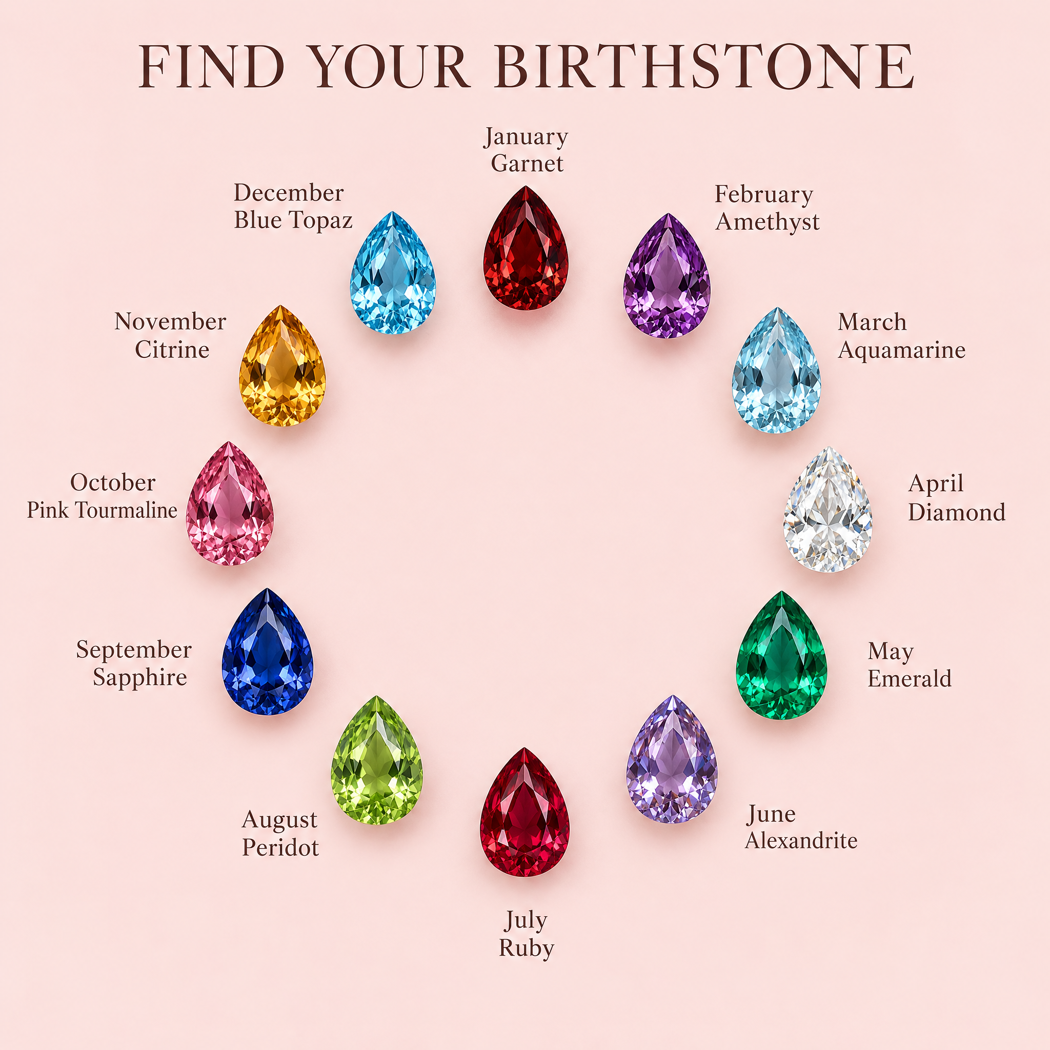 Name & Birthstone Charm Necklace