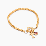 To my Daughter - Beaded Birthstone Initial Charm Bracelet