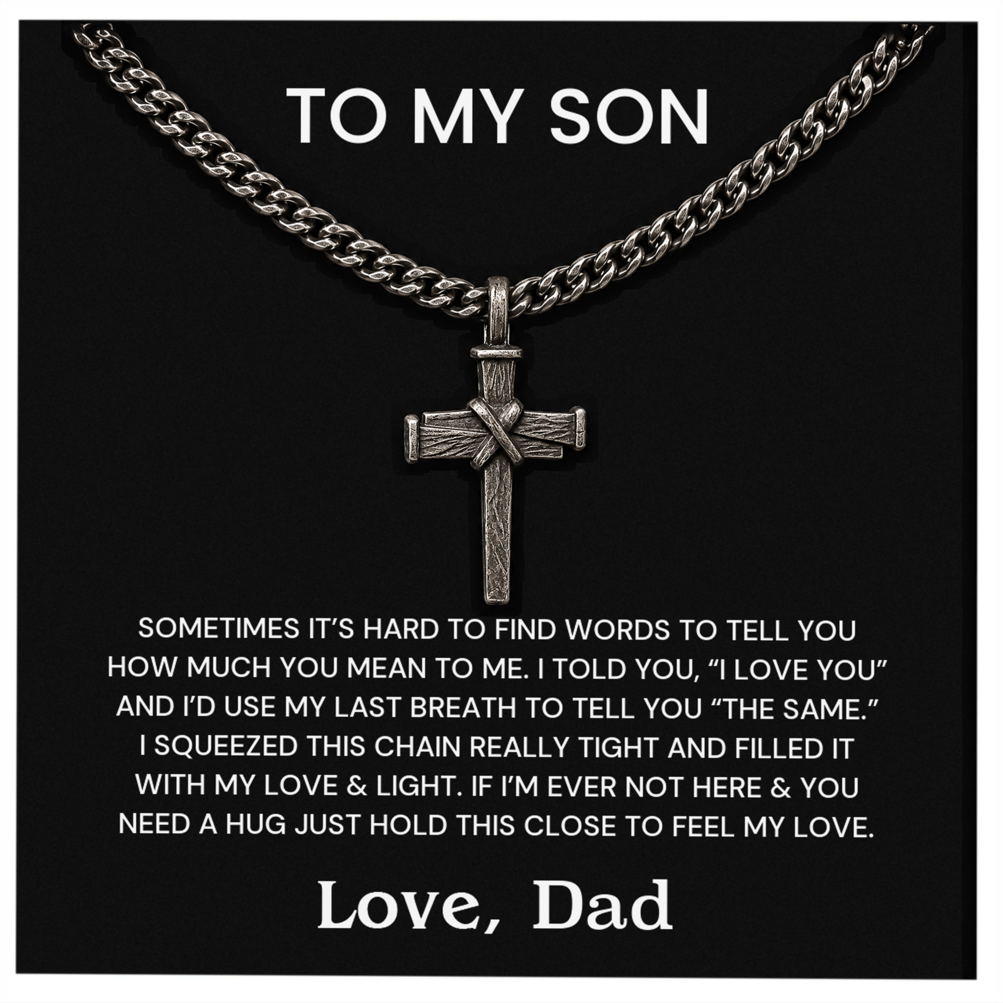 To my Son - Nailed to the Cross Necklace