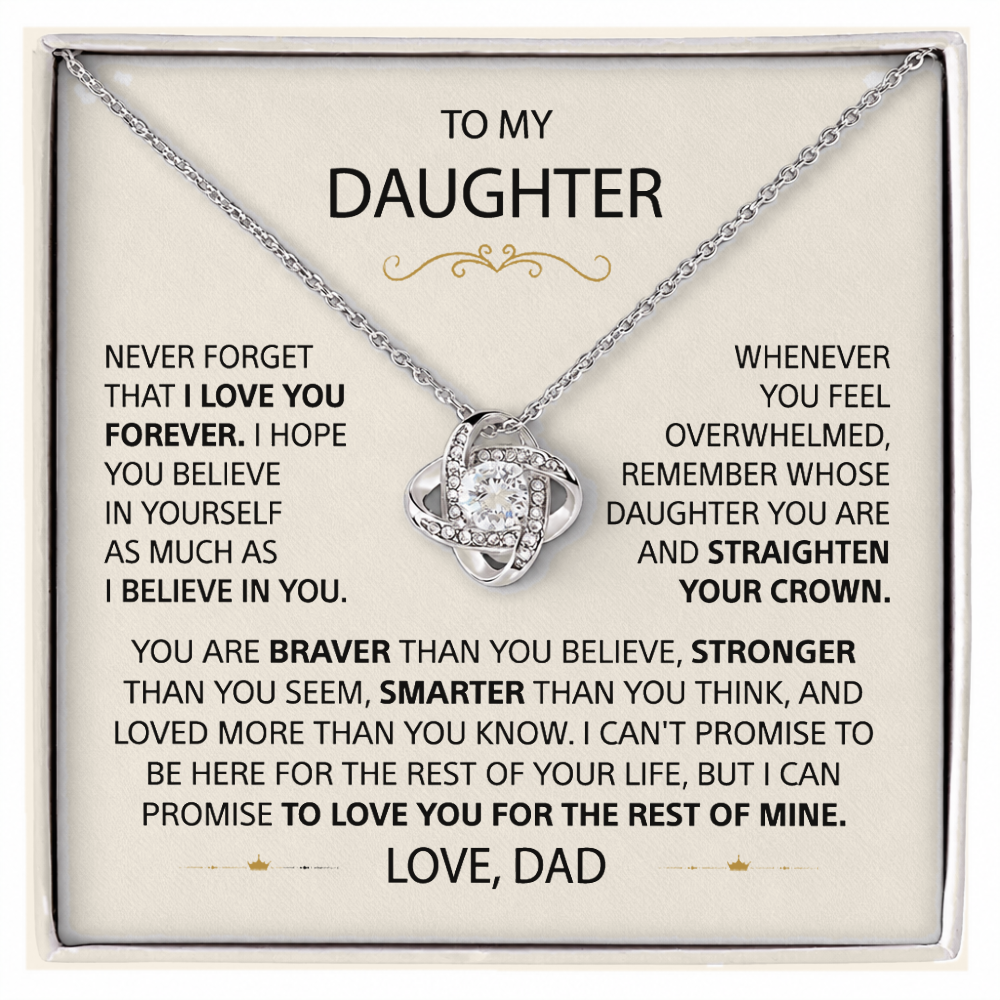 To my Daughter - Eternal Knot Necklace