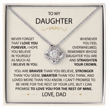 To my Daughter - Eternal Love Knot Necklace