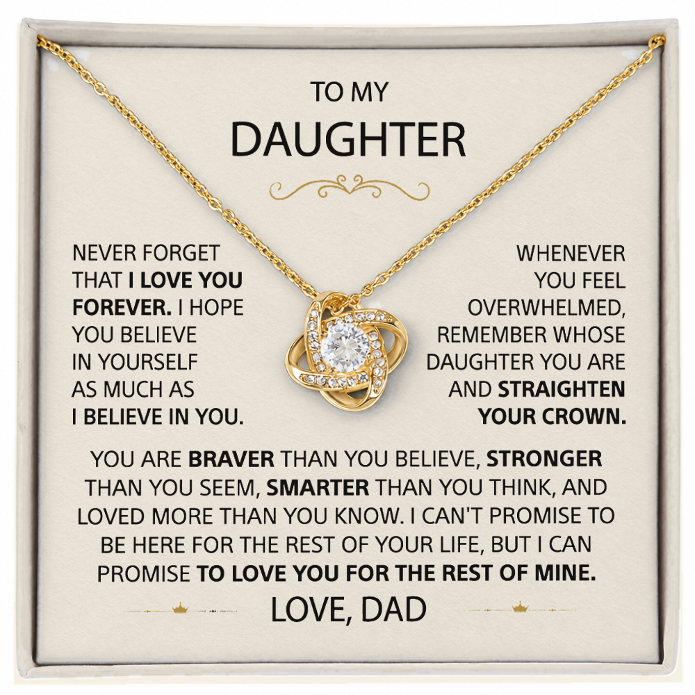 To my Daughter - Eternal Knot Necklace