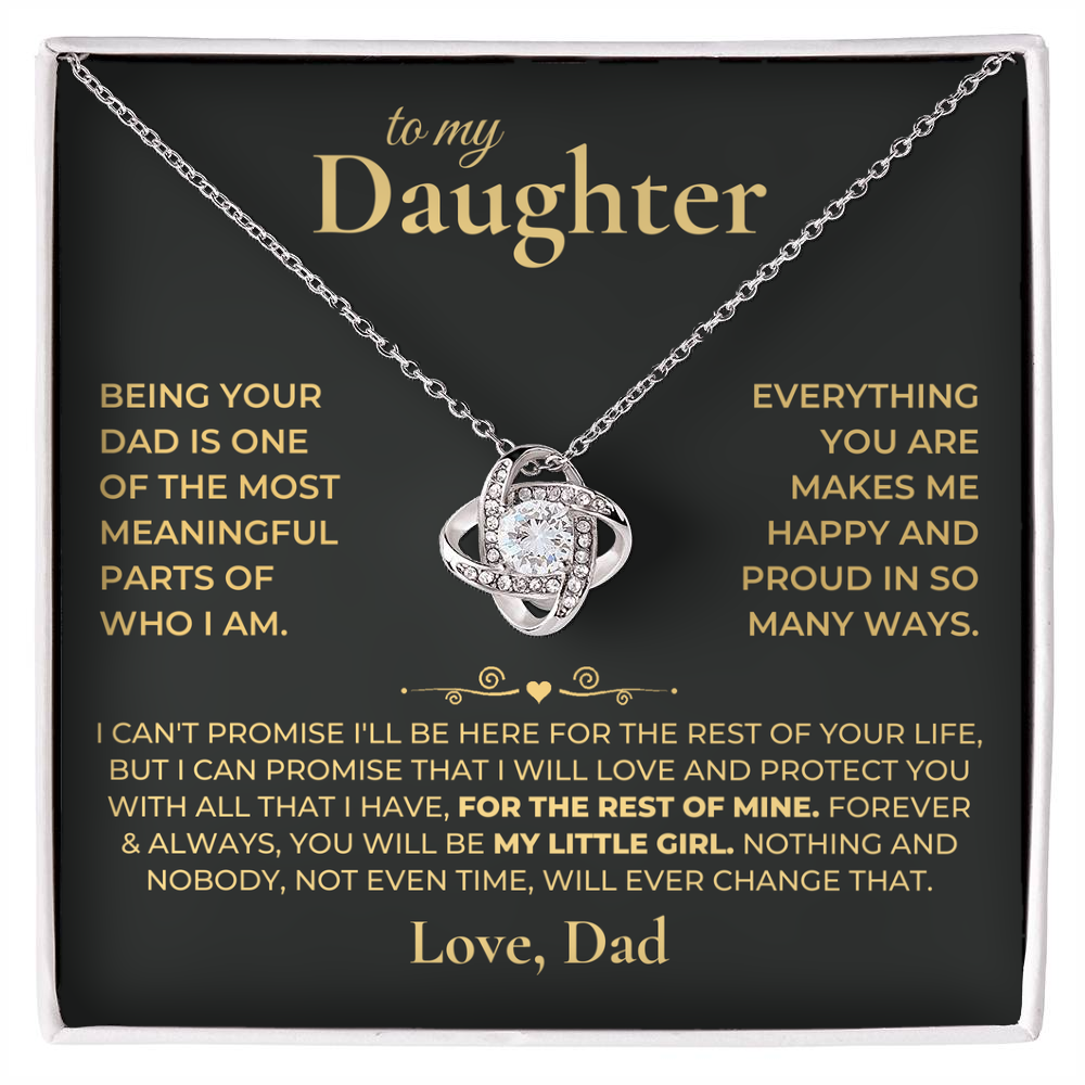 To my Daughter - Golden Love Knot Necklace