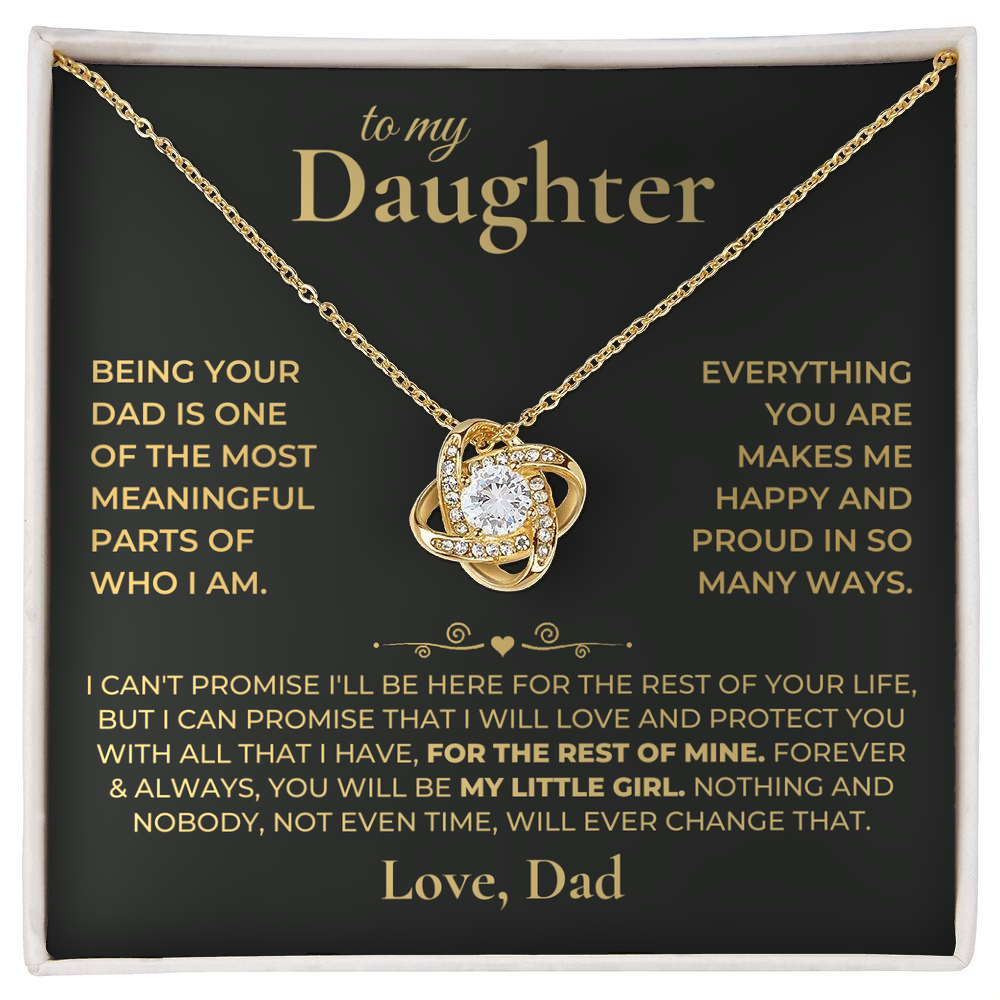To my Daughter - Golden Love Knot Necklace