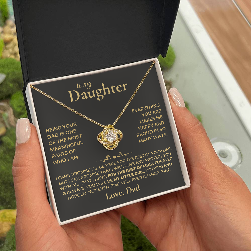 To my Daughter - Golden Love Knot Necklace