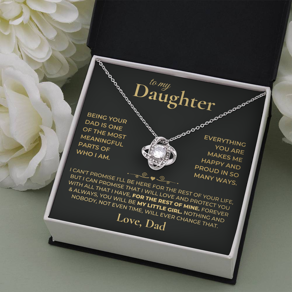 To my Daughter - Golden Love Knot Necklace
