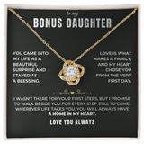 To my Bonus Daughter - Forever Family Knot Necklace