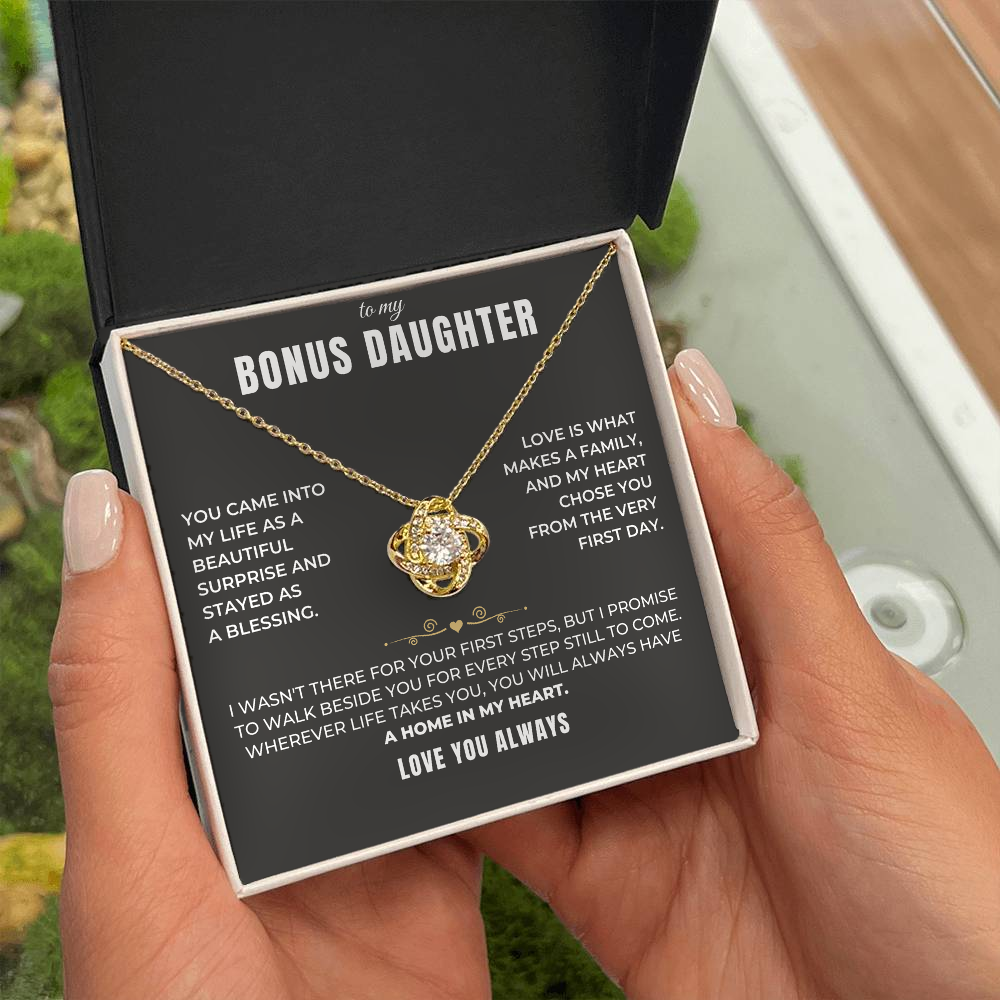 To my Bonus Daughter - Forever Family Knot Necklace