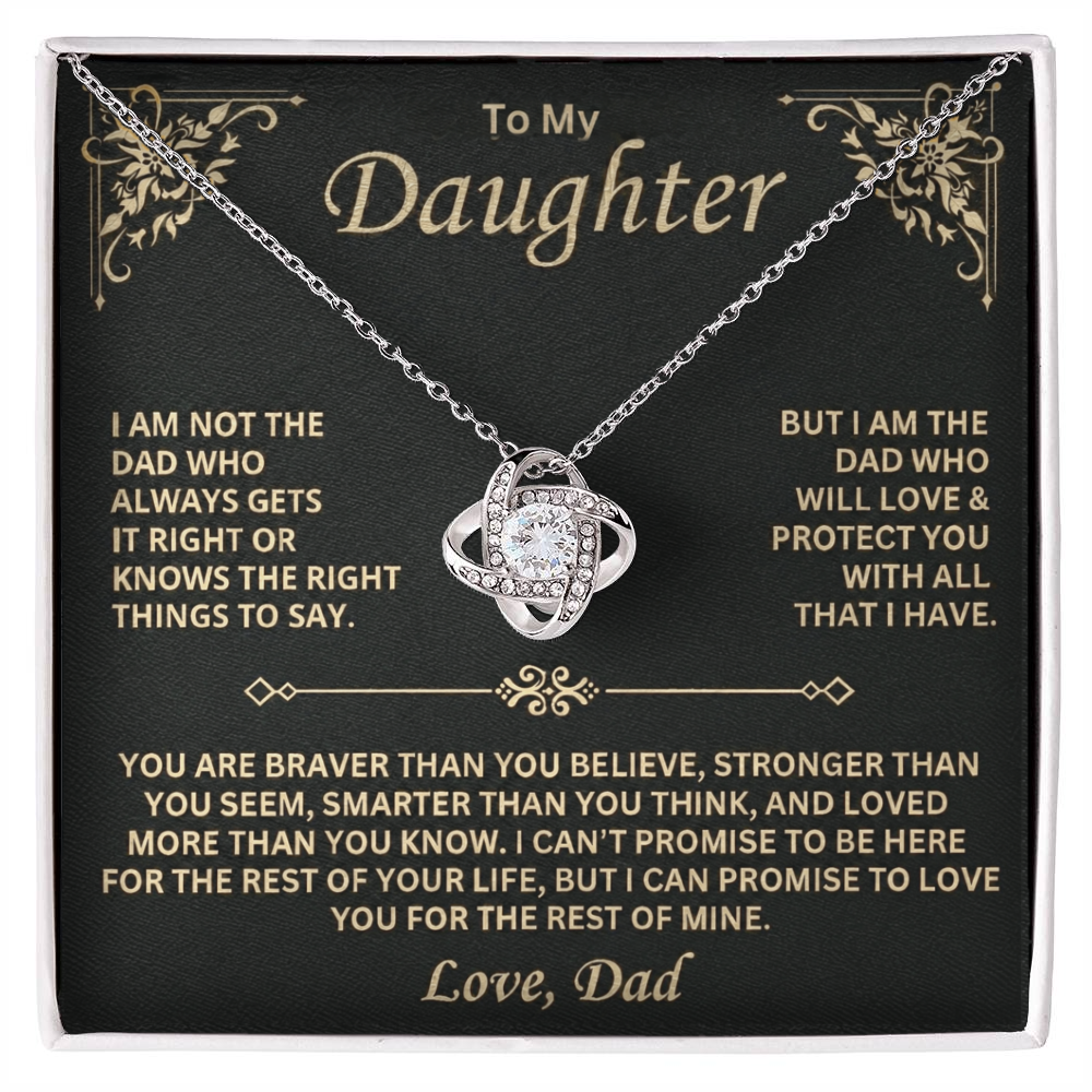 To my Daughter - Love Knot Necklace, Dad