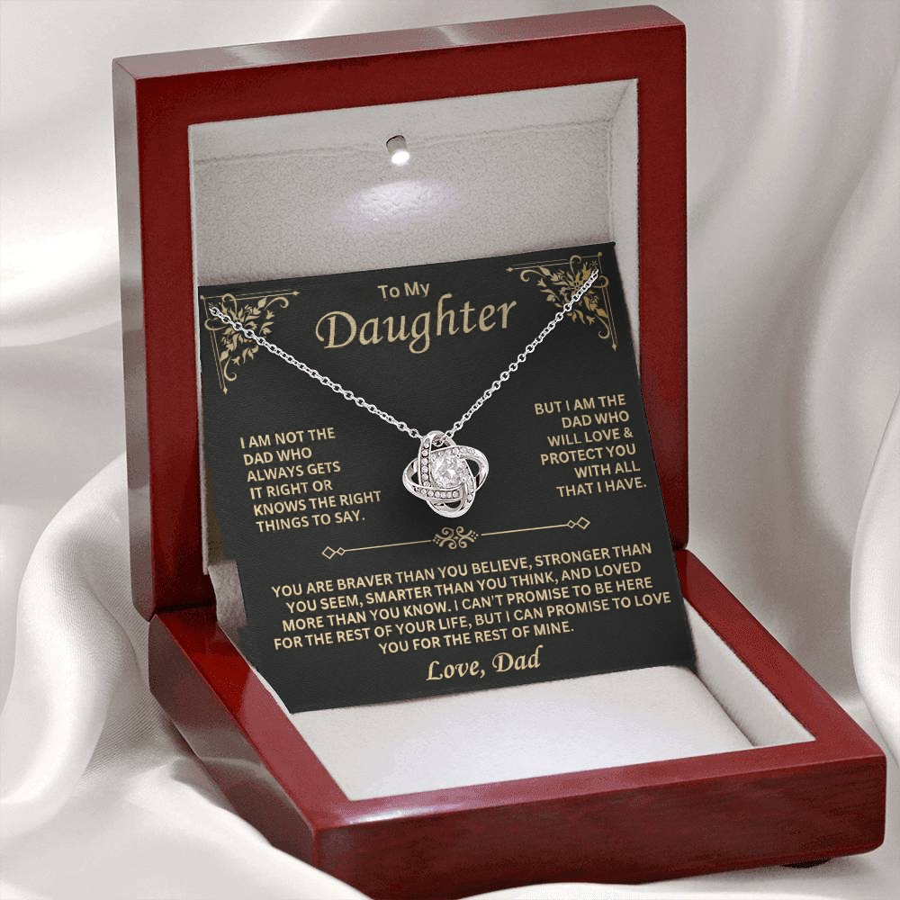 To my Daughter - Love Knot Necklace, Dad