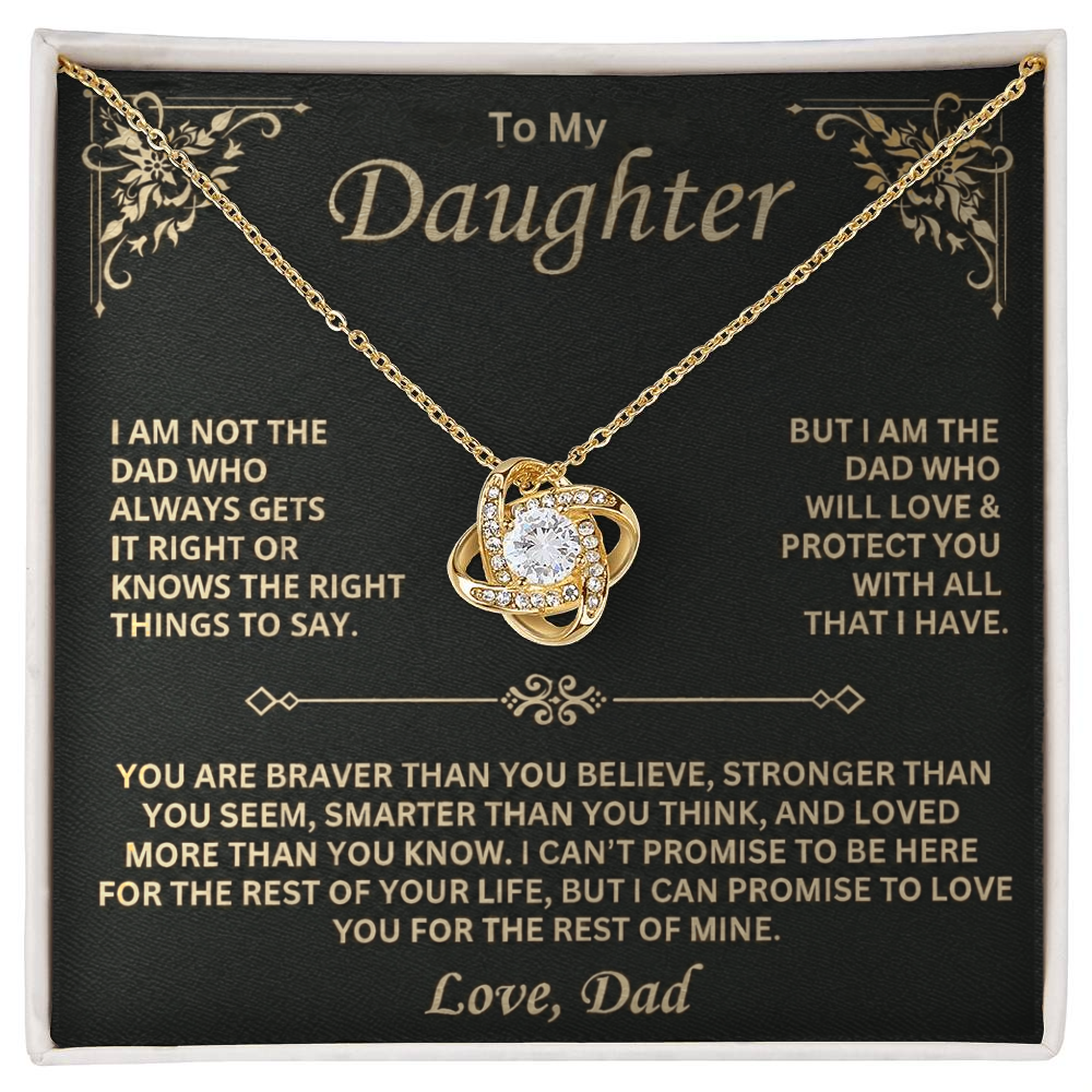 To my Daughter - Love Knot Necklace, Dad