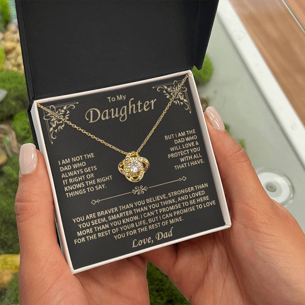 To my Daughter - Love Knot Necklace, Dad