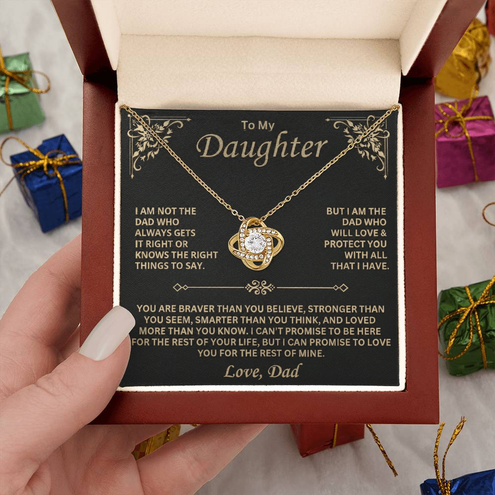 To my Daughter - Love Knot Necklace, Dad