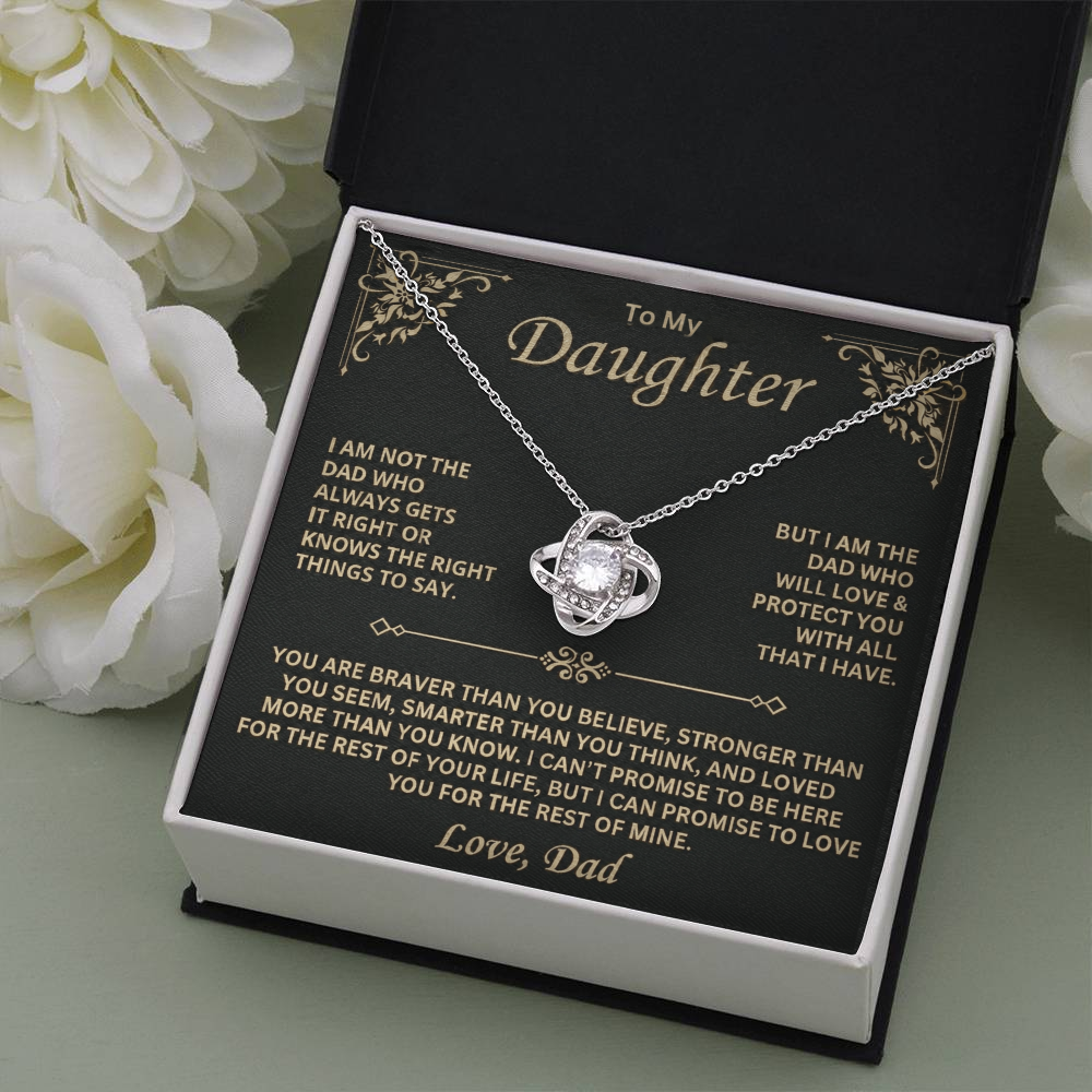 To my Daughter - Love Knot Necklace, Dad