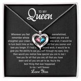 To my Queen - Birthstone Heart Necklace