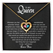 To my Queen - Birthstone Heart Necklace