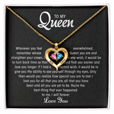 To my Queen - Birthstone Heart Necklace